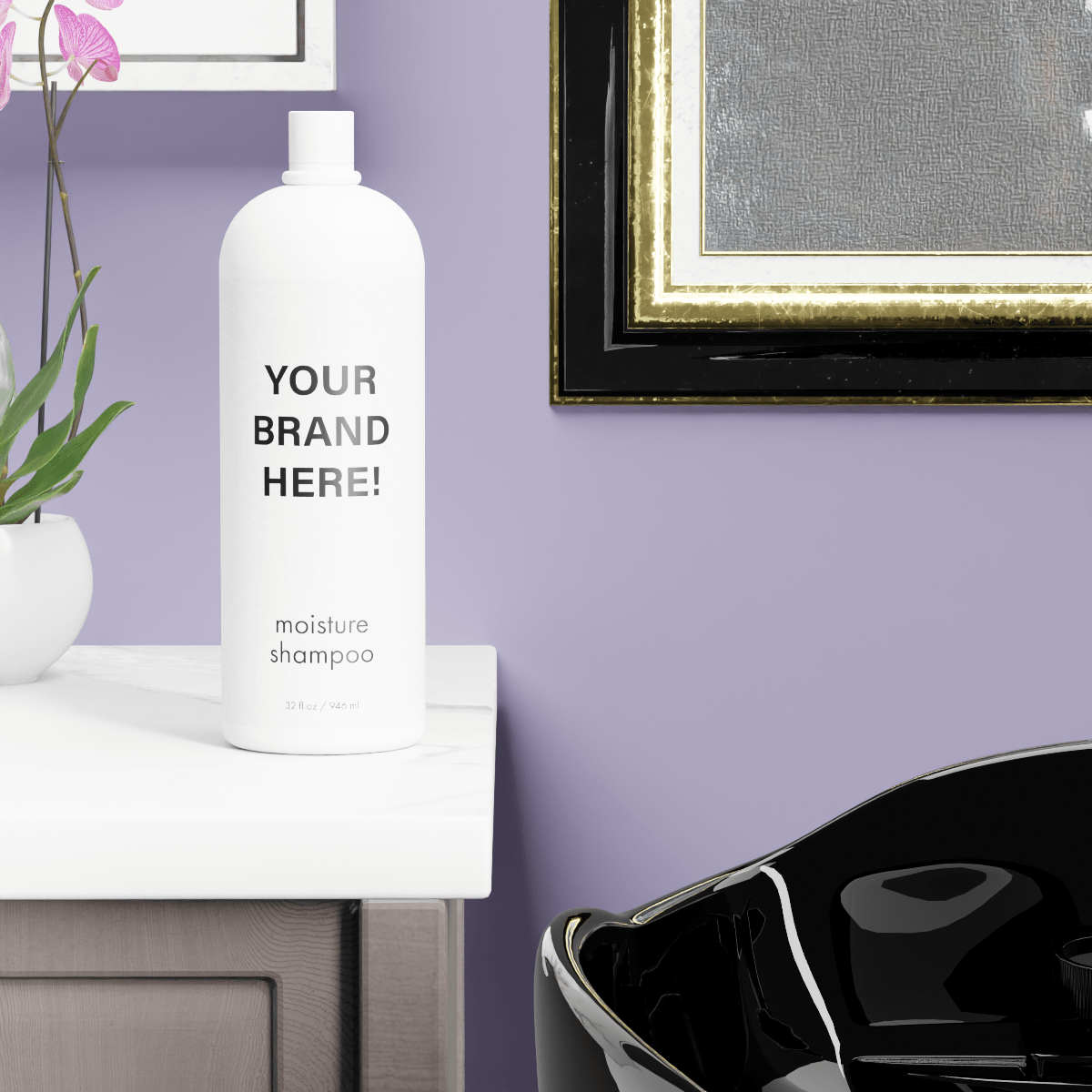 Moisture Shampoo - 32 oz. - Genesis Private Label - Custom Branded Professional Haircare Products - Natural Ingredients -