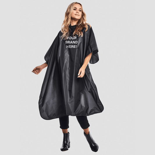 Betty Dain Custom Branded Salon Capes - 6 Pack - Genesis Private Label - Custom Branded Professional Haircare Products - Natural Ingredients - 959S - BLK