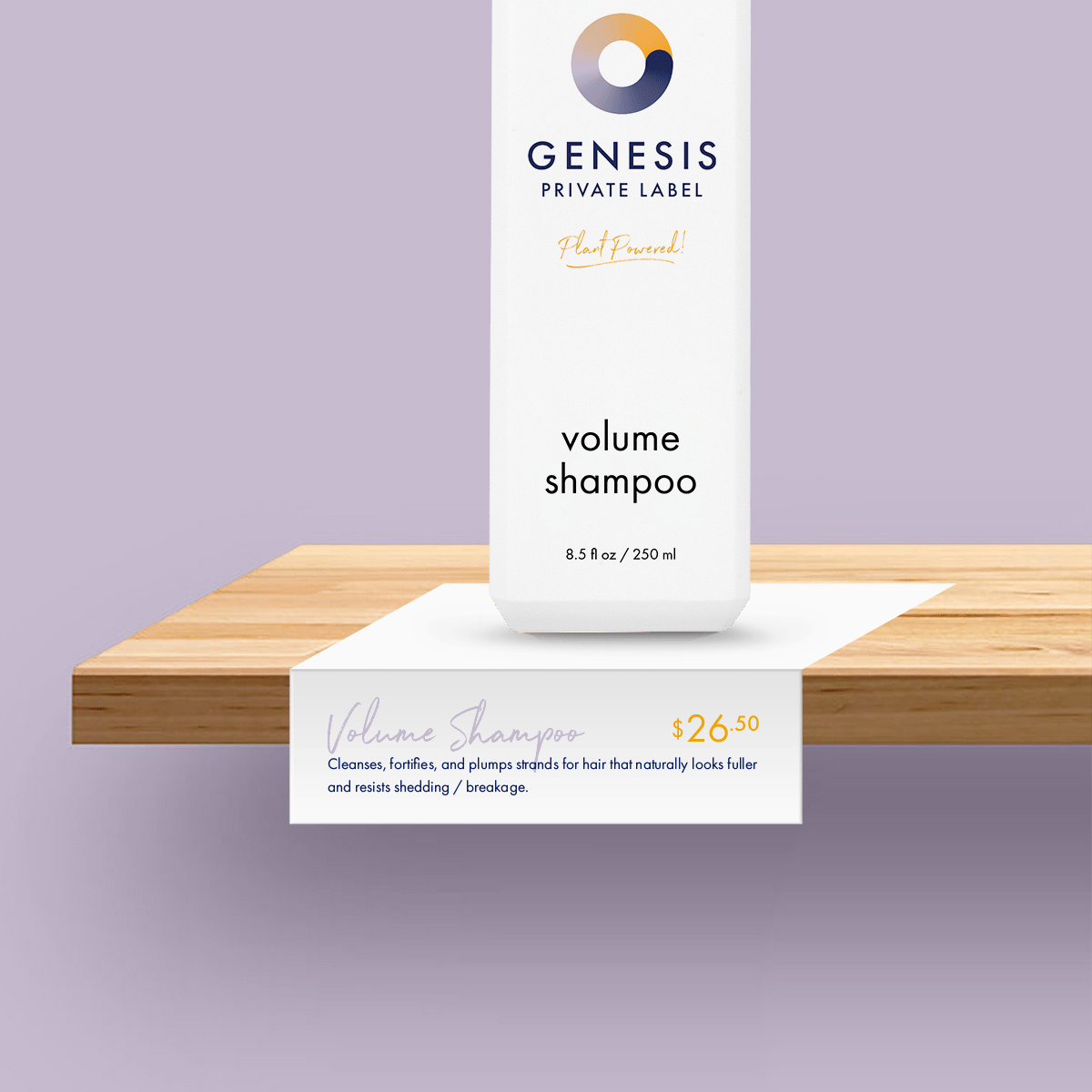 Shelf Talkers - Genesis Private Label - Custom Branded Professional Haircare Products - Natural Ingredients - shelf - talker - vp