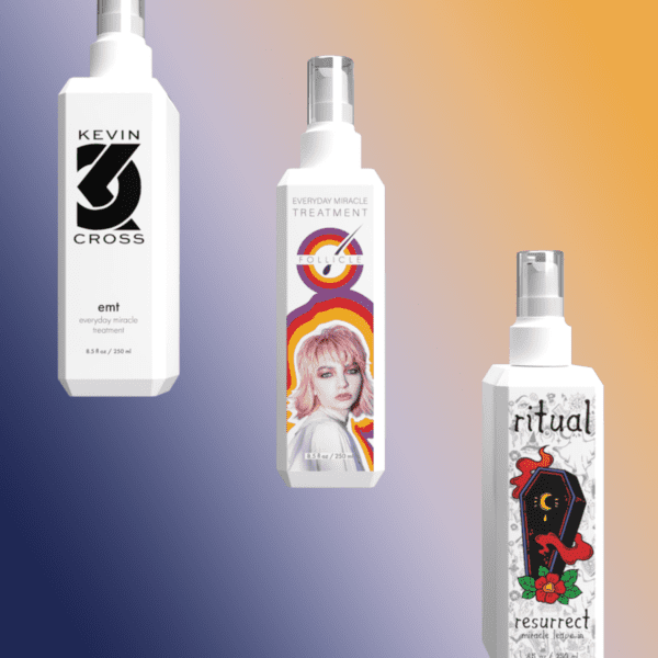 three every day miracle treatment bottles showcasing some of our clients designs and brands